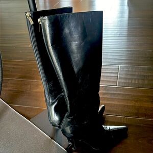 Authentic JIMMY CHOO Leather Heel Boots Size 37.5 (US 7.5)